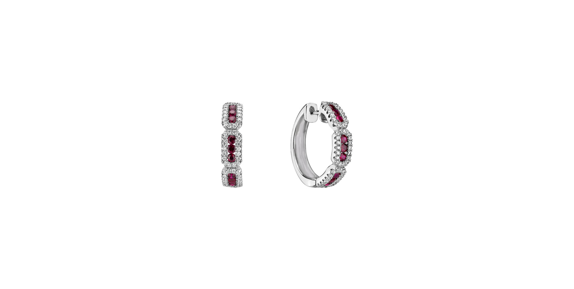 Náušnice s diamanty a rubíny Kennedy
