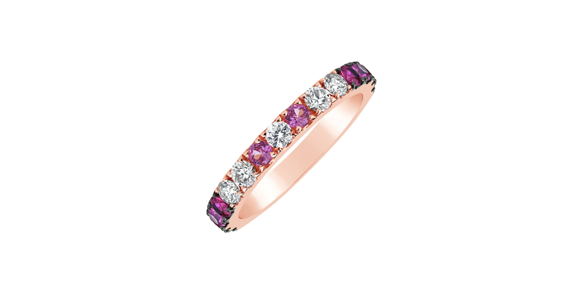 Prsten s diamanty, safíry a rubíny Cherry Haze