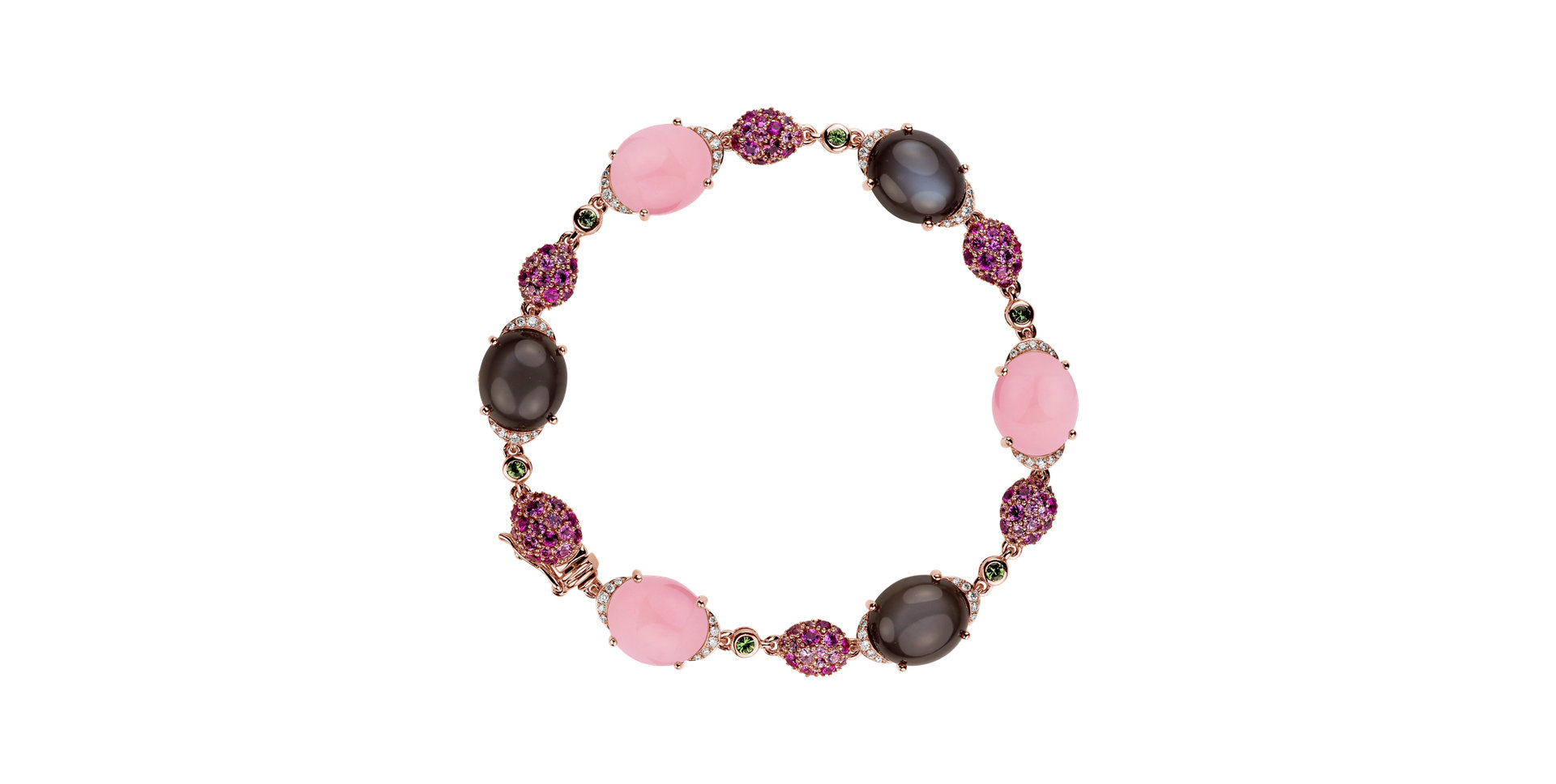 Náramek s diamanty a drahokamy Rainbow Mosaic