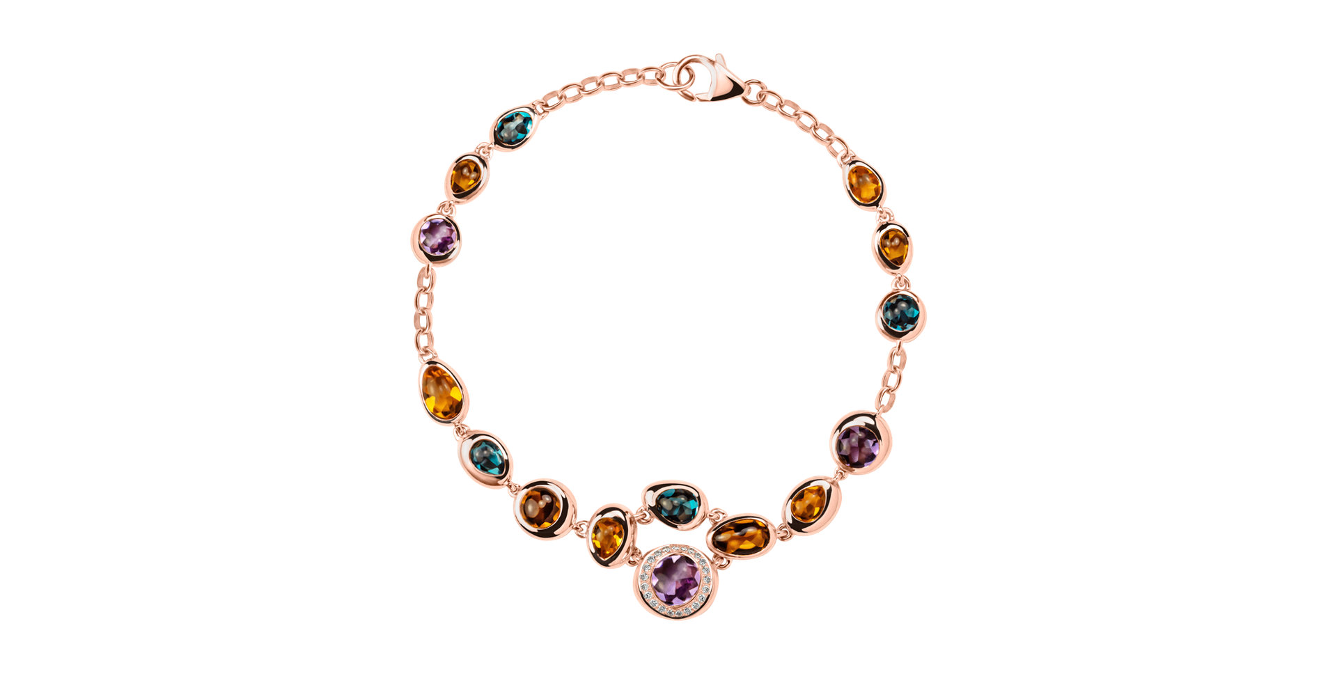 Náramek s diamanty a drahokamy Rainbow Charm