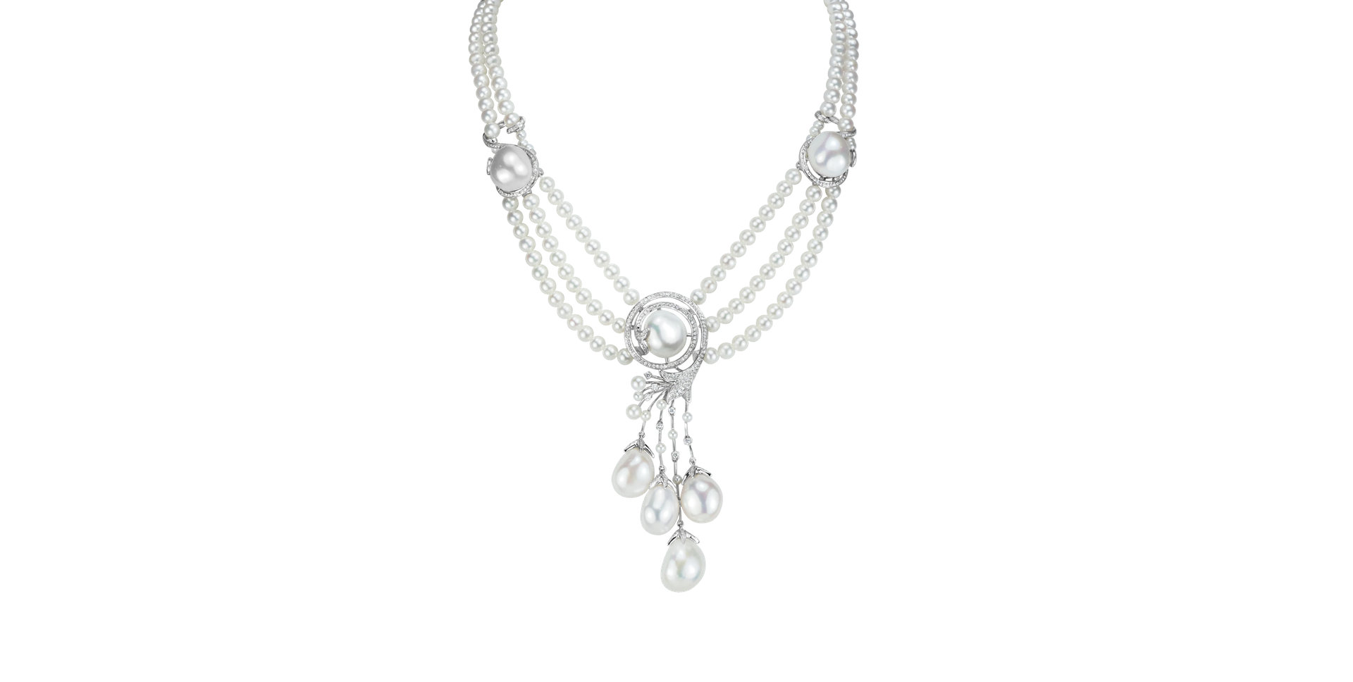 Náhrdelník s diamanty a perlami Venus Signature