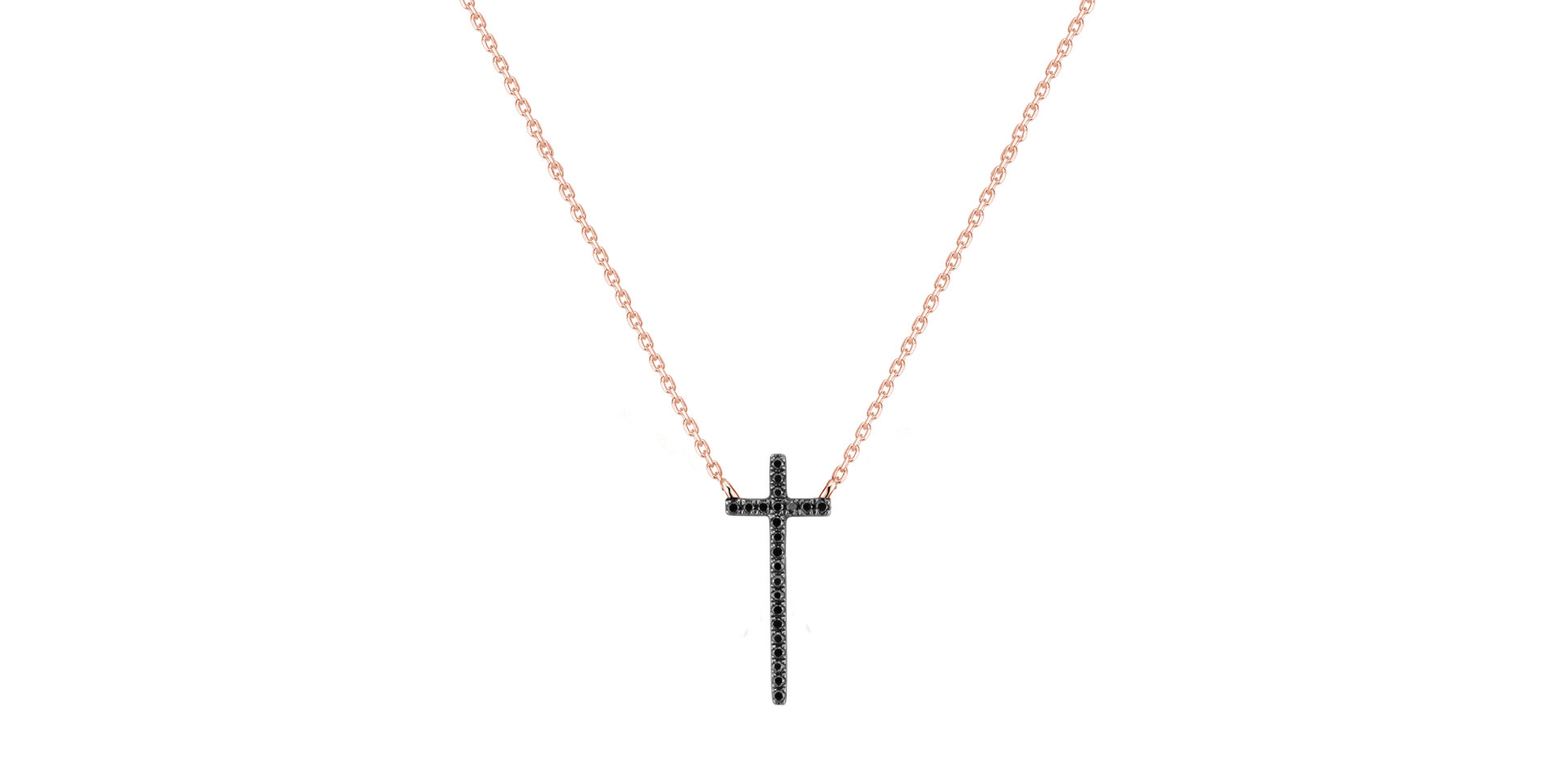 Náhrdelník s diamanty Black Cross