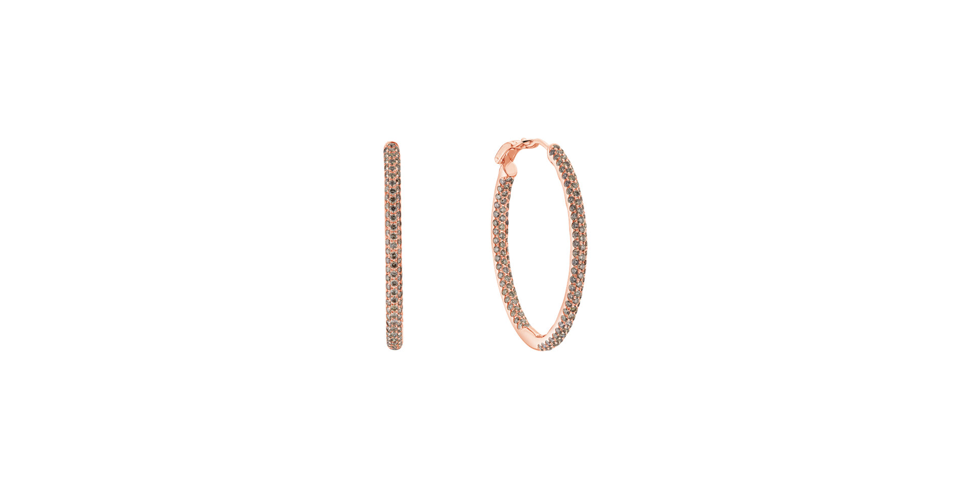 Náušnice s hnědými diamanty Moonlight Rain