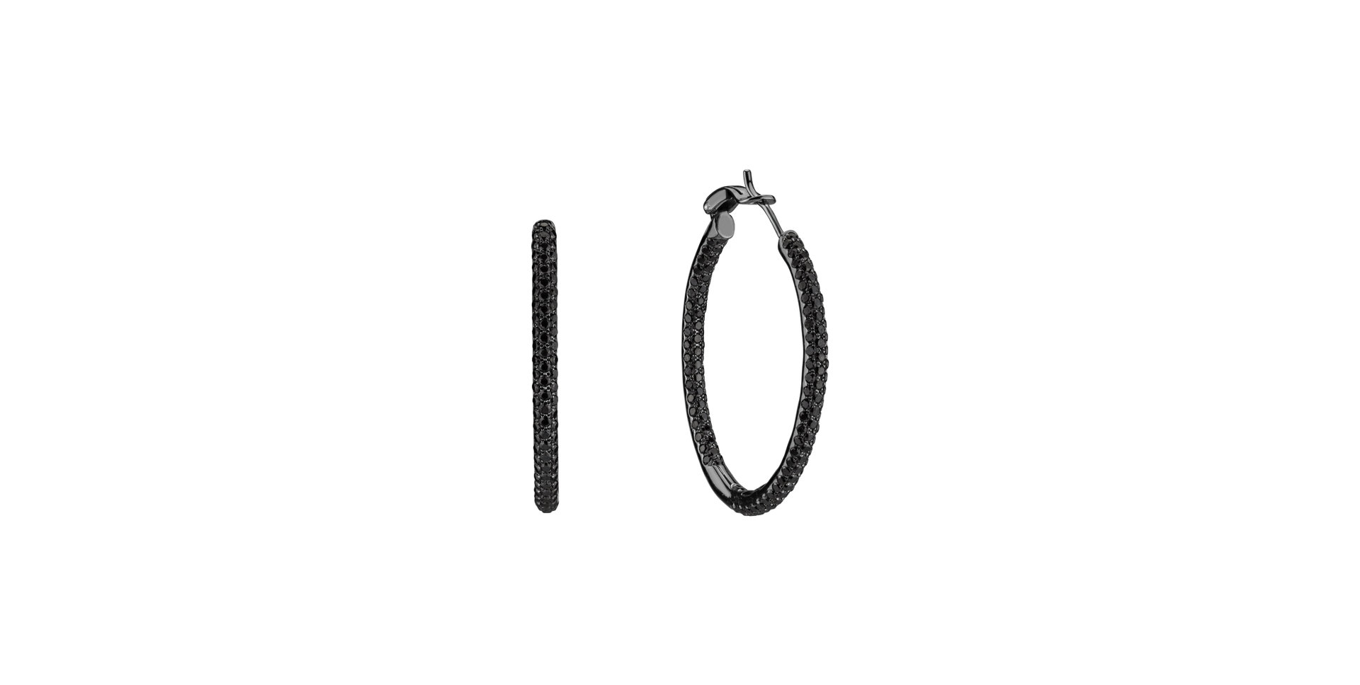 Náušnice s černými diamanty Moonlight Rain