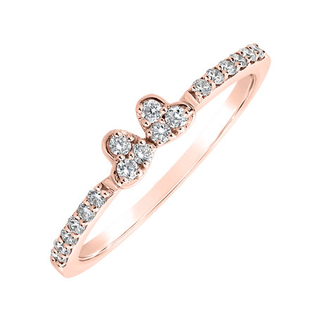 Prsten s diamanty Double Hearts