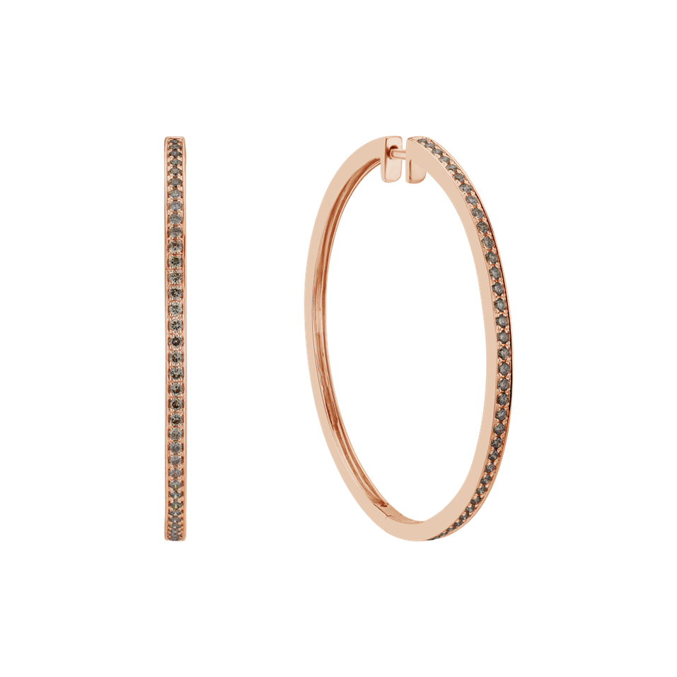 Náušnice s hnědými diamanty Wonder Rain