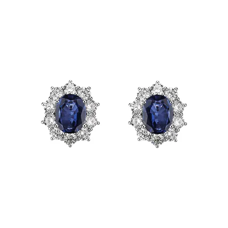 Náušnice s safírem a diamanty Moon Witchery
