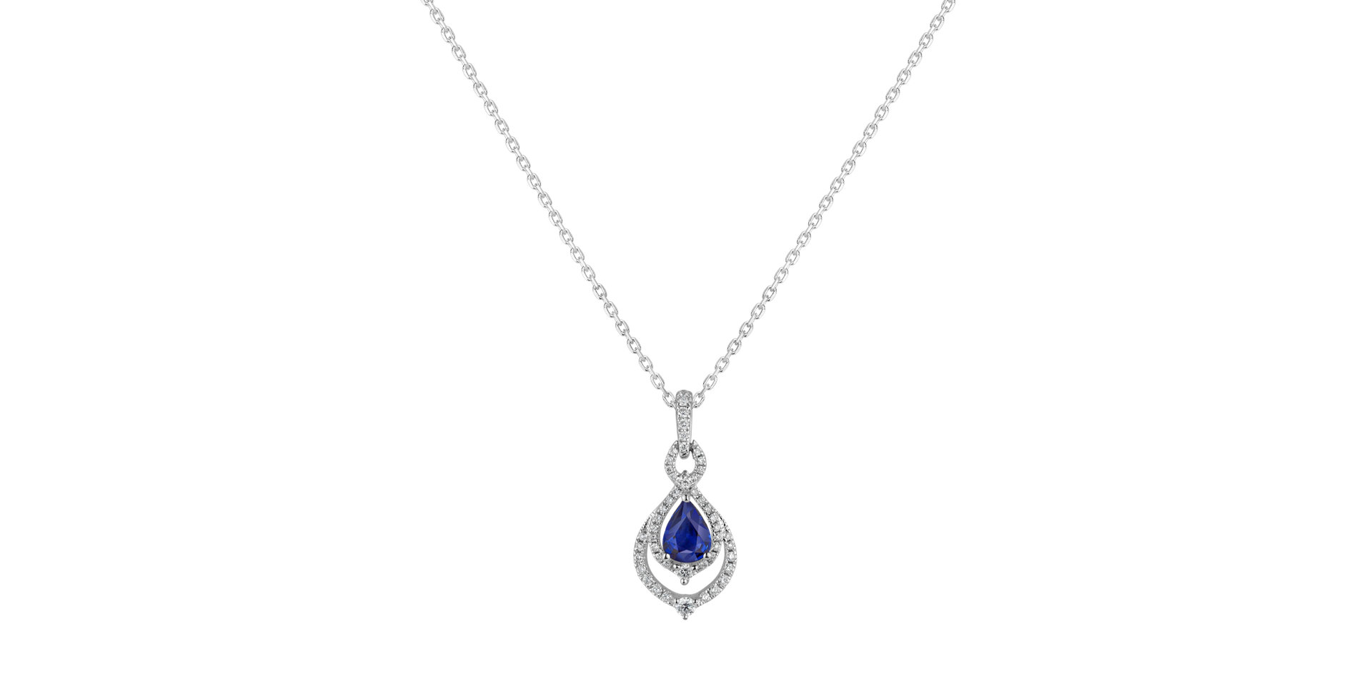 Přívěs se safírem a diamanty Deep Sorrow