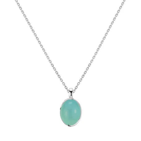 Přívěs s chalcedonem a diamanty Floral Elegance