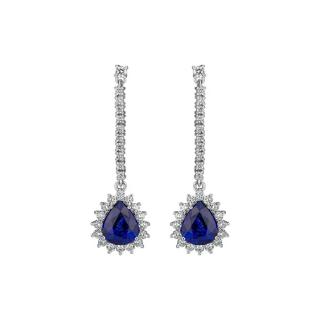 Náušnice s safírem a diamanty Royal Sky