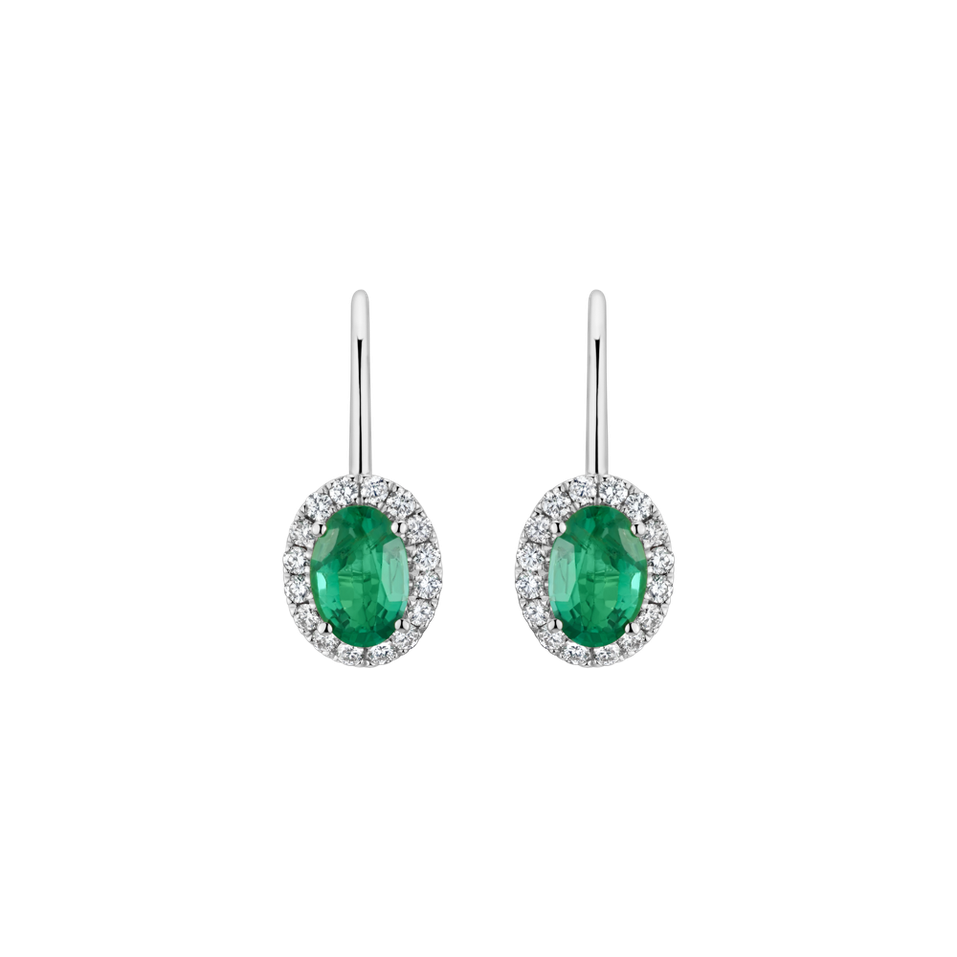 Náušnice s diamanty a smaragdem Imperial Allegory