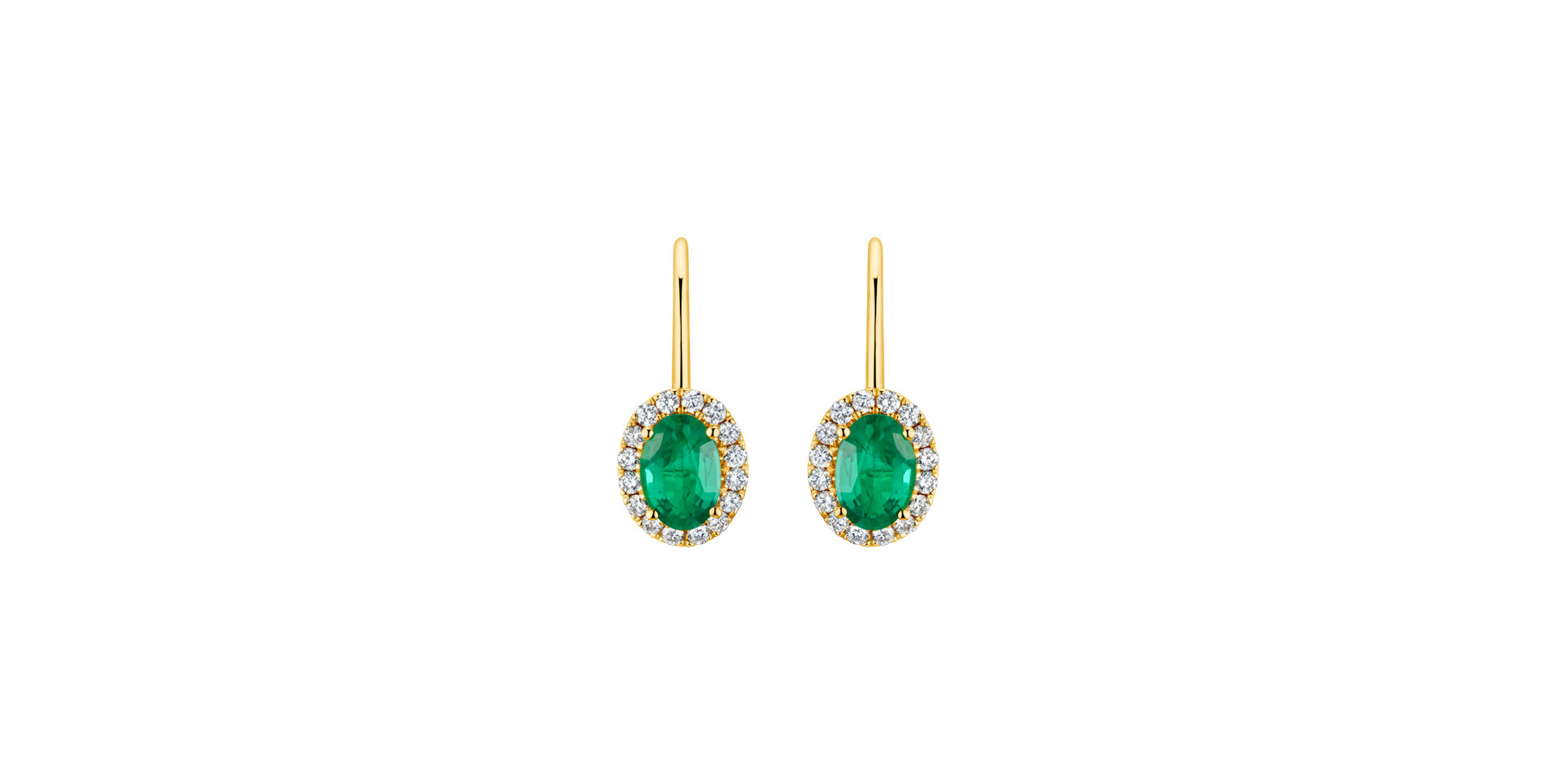 Diamond earrings with Emerald Imperial Allegory