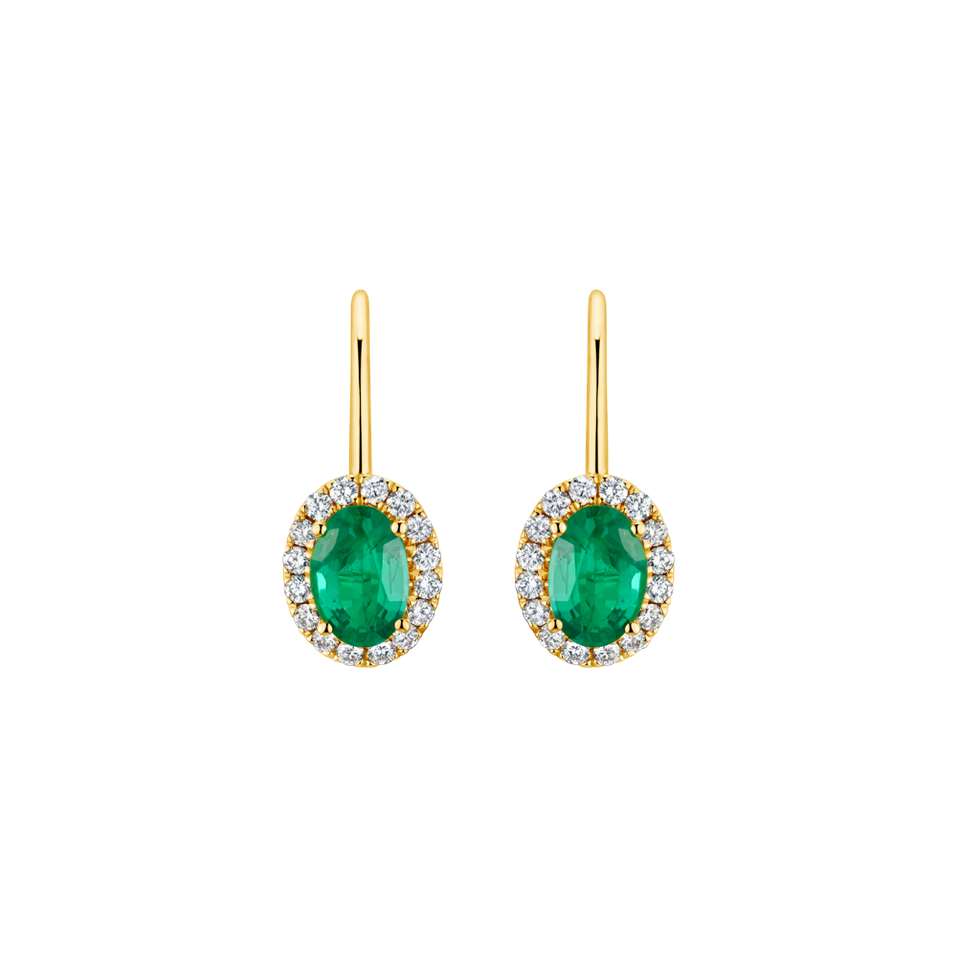 Diamond earrings with Emerald Imperial Allegory