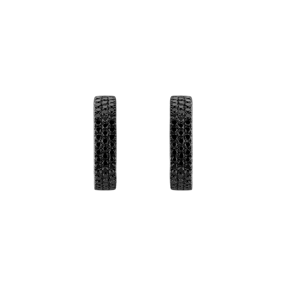 Náušnice s černými diamanty Seraph Waterfall