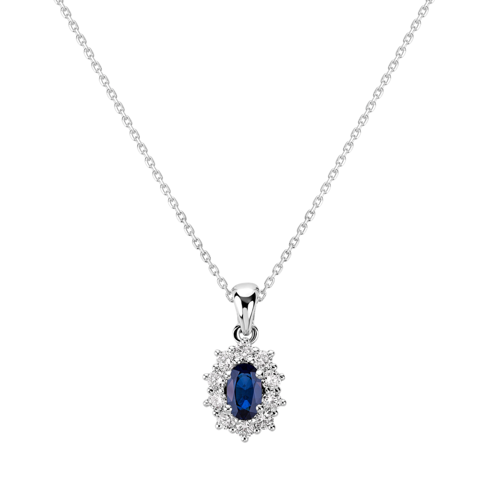 Přívěs se safírem a diamanty Goddess Elegance