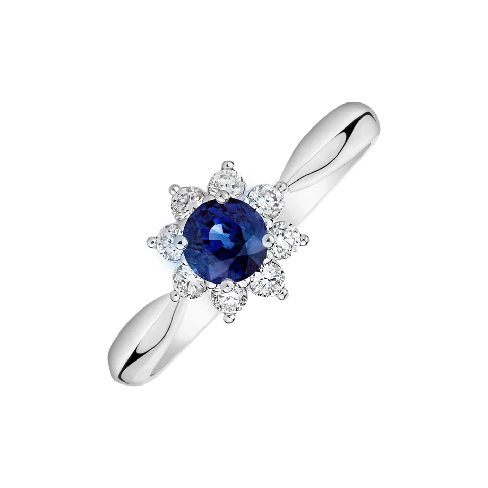 Prsten s safírem a diamanty Starlet Blossom