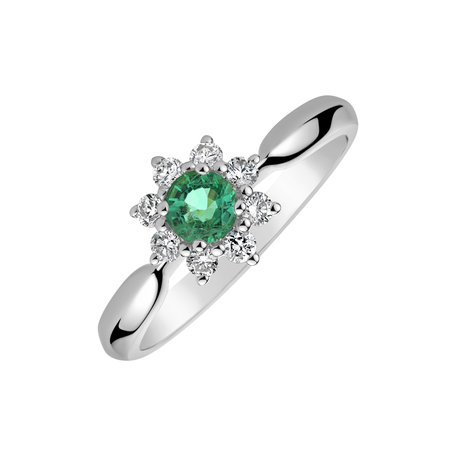 Prsten se smaragdem a diamanty Starlet Blossom