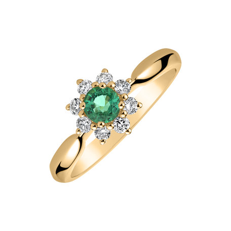 Prsten se smaragdem a diamanty Starlet Blossom