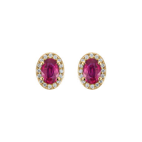 Náušnice s diamanty a rubínem Witching Allegory