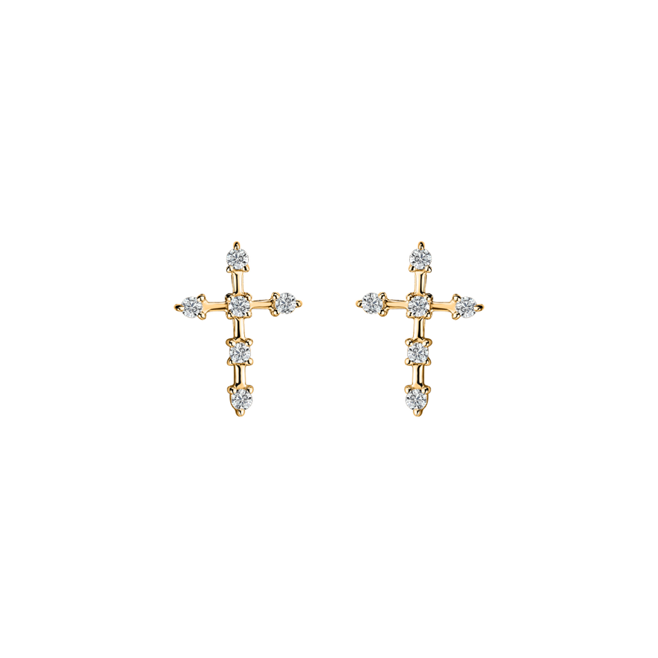Náušnice s diamanty Passion Cross