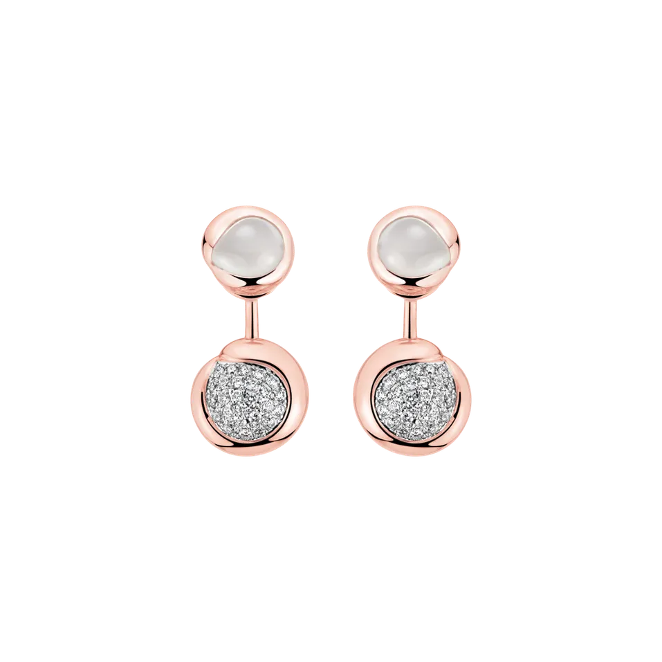 Náušnice s diamanty a měsíčním kamenem Charming Vesper