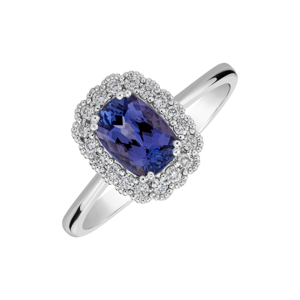 Prsten s tanzanitem a diamanty Diamond Delight