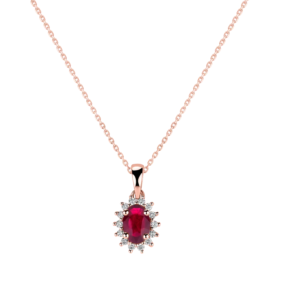 Přívěs s rubínem a diamanty Princess Sparkle