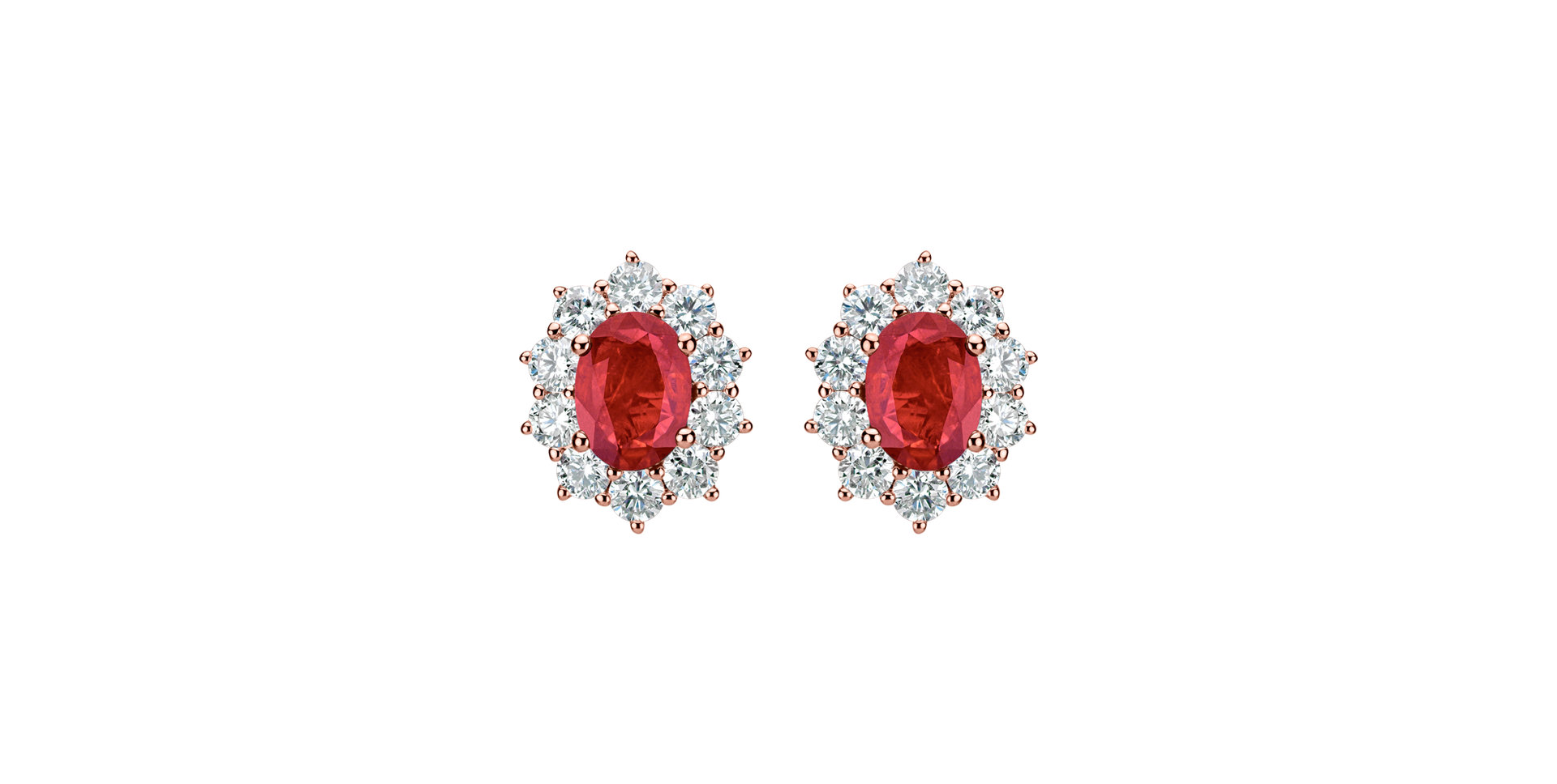 Náušnice s rubínem a diamanty Princess Joy