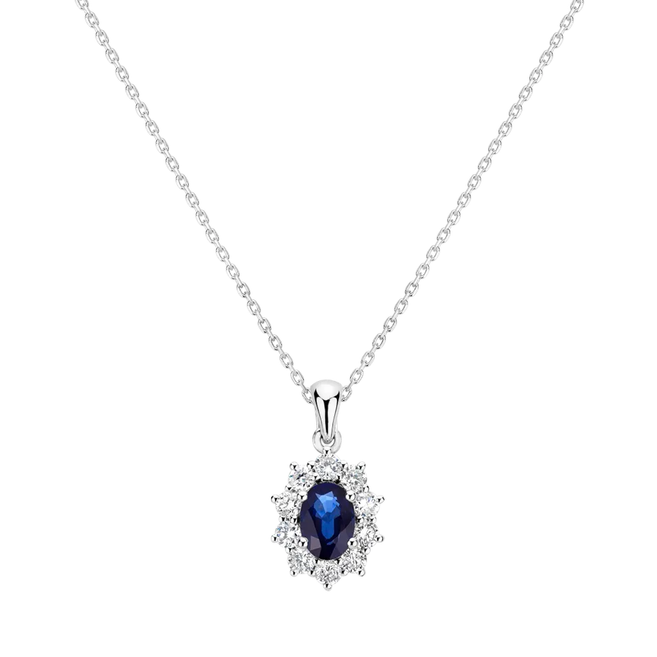 Přívěs se safírem a diamanty Goddess Elegance
