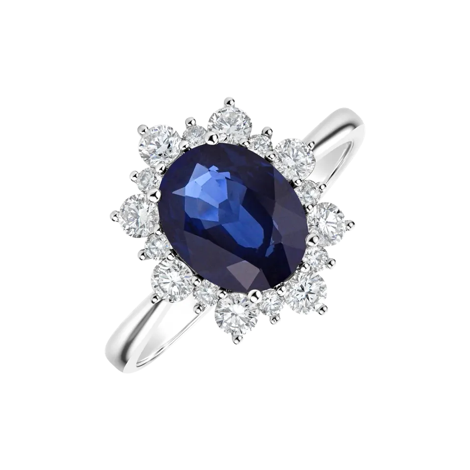 Prsten se safírem a diamanty Princess Gem