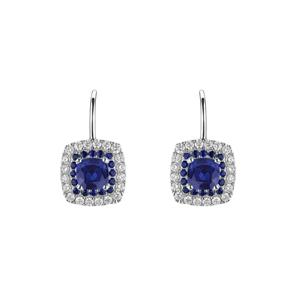 Náušnice se safírem a diamanty Sparkling Rise