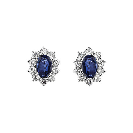 Náušnice s safírem a diamanty Moon Witchery