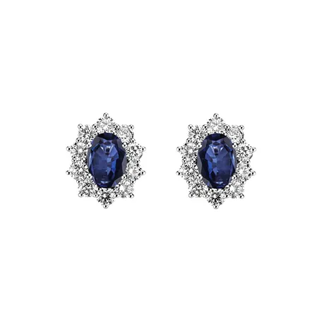 Náušnice s safírem a diamanty Moon Witchery