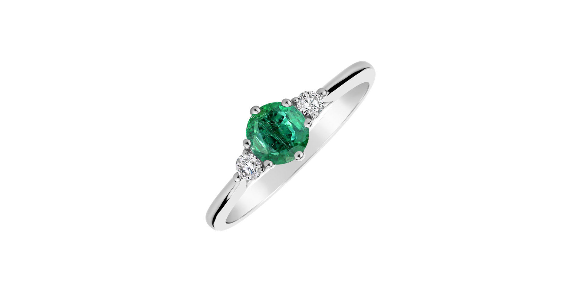 Prsten se smaragdem a diamanty Midnight Serenity