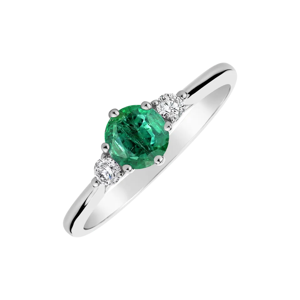 Prsten se smaragdem a diamanty Midnight Serenity