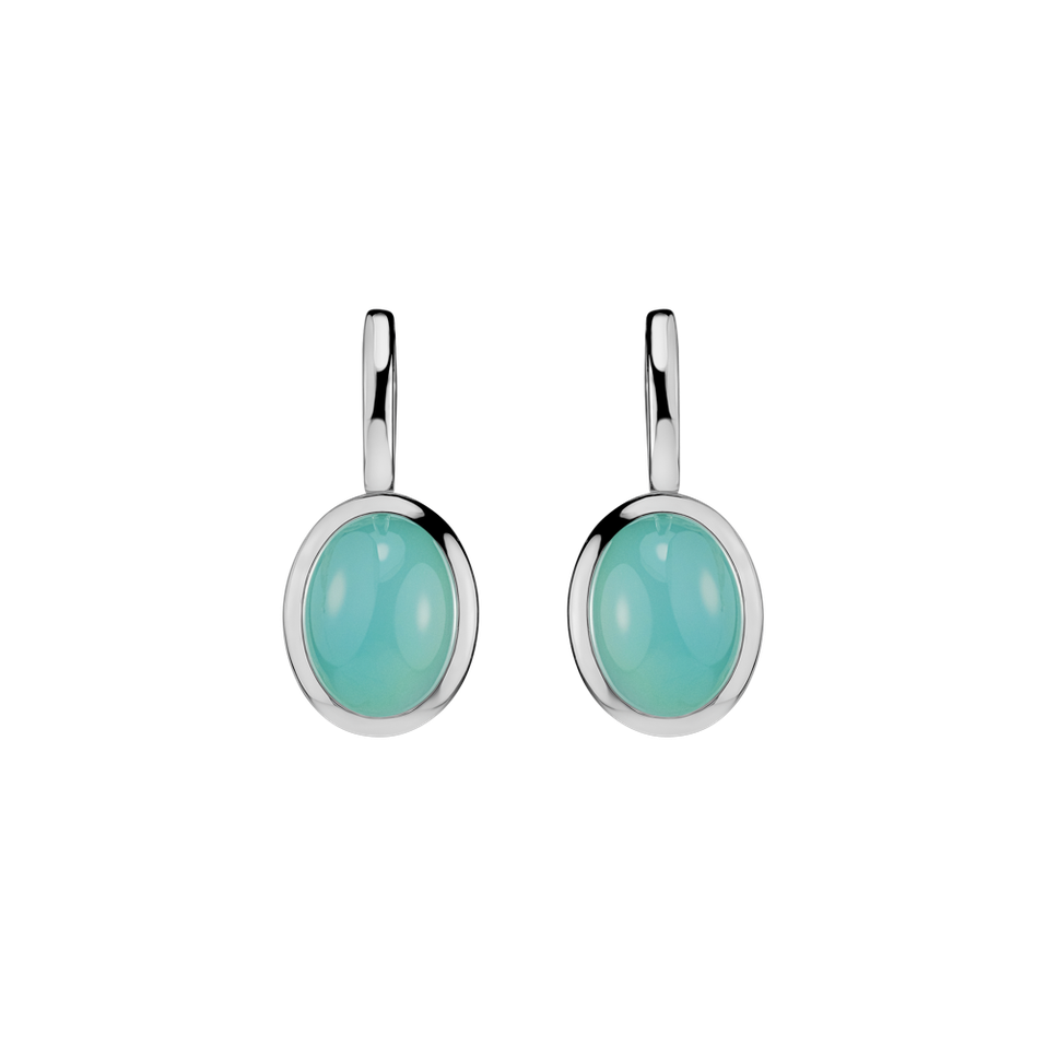 Náušnice s chalcedonem Moonlit Blossom