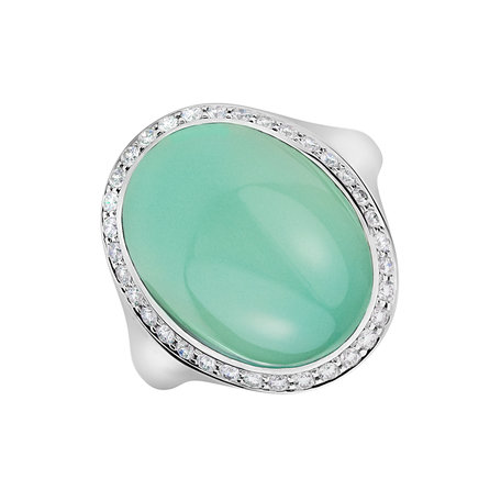 Prsten s chalcedonem a diamanty Gem Sparkle