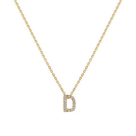 Náhrdelník s diamanty Glittering Letter D