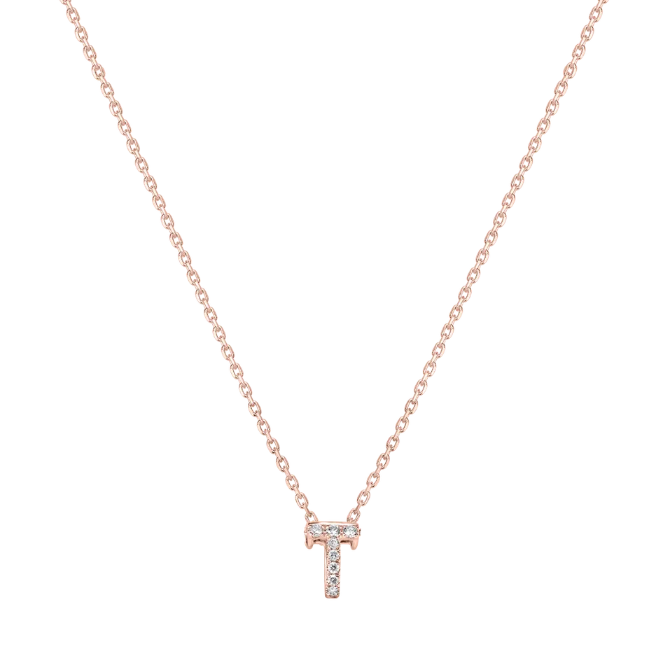 Náhrdelník s diamanty Glittering Letter T