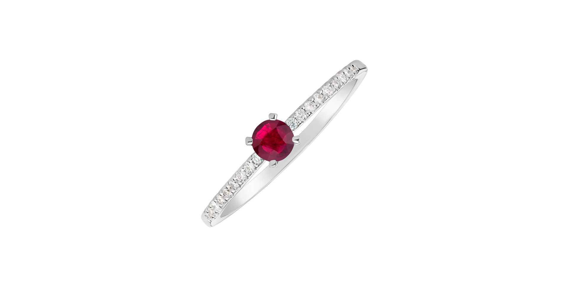 Prsten s rubínem a diamanty Gem Simplicity