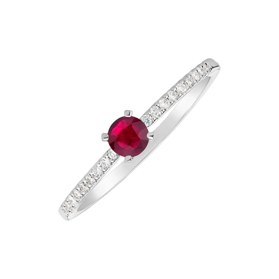 Prsten s rubínem a diamanty Gem Simplicity