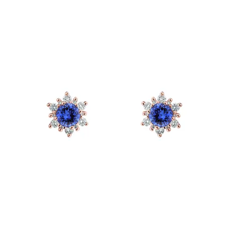 Náušnice s tanzanitem a diamanty Snow Star
