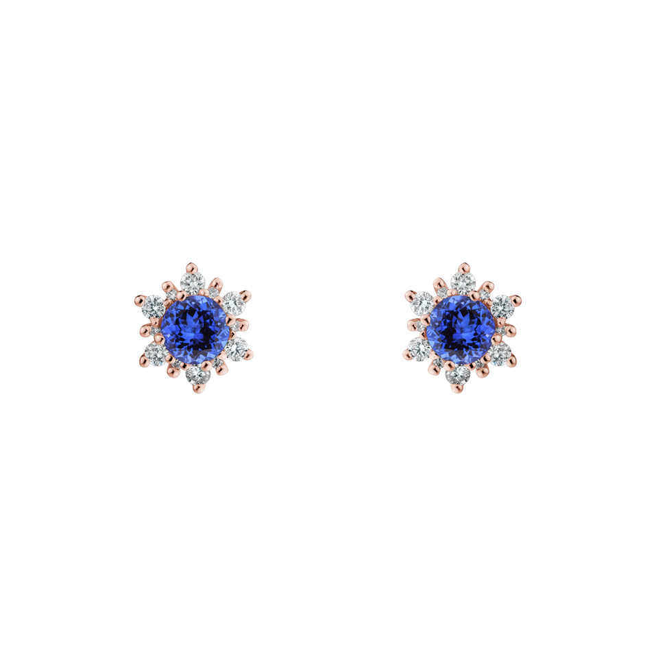 Náušnice s tanzanitem a diamanty Snow Star