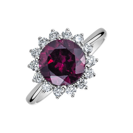Prsten s rhodolitem a diamanty Stellar Sun