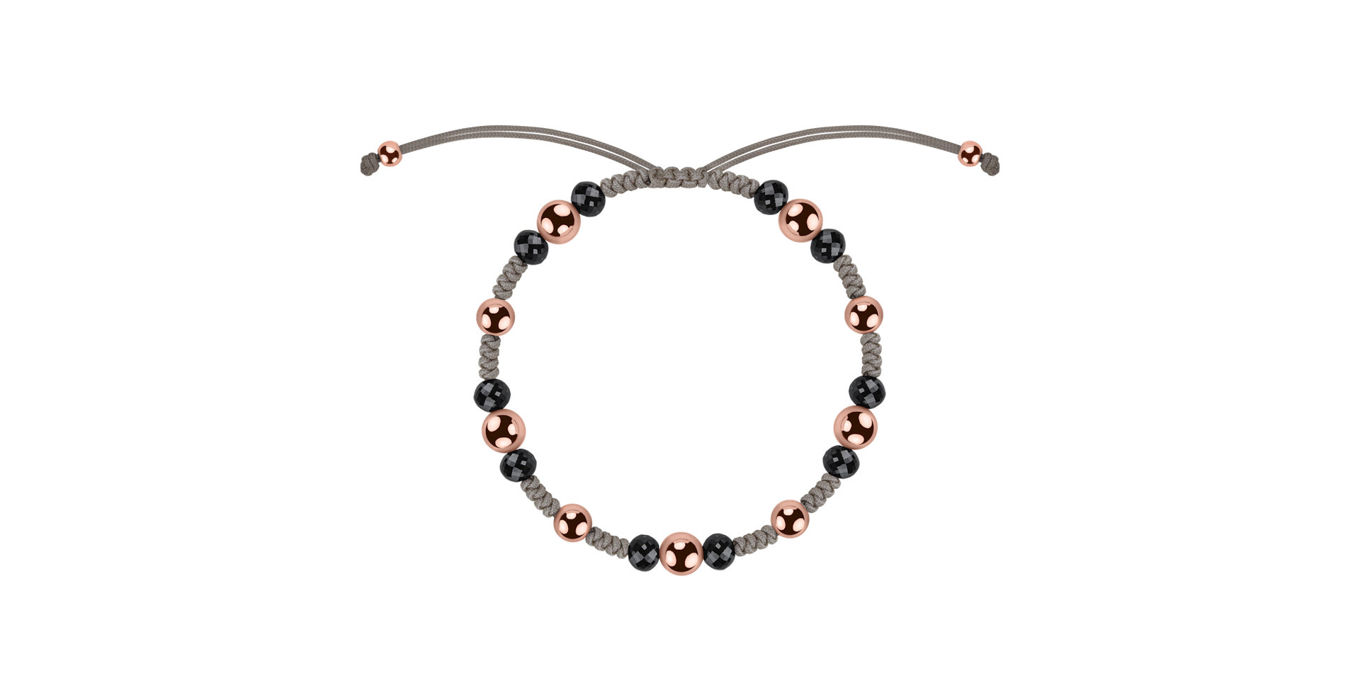 Náramek s černými diamanty Beige Mirror