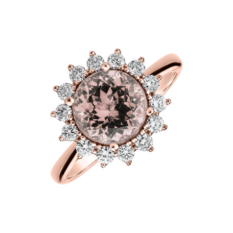 Prsten s morganitem a diamanty Stellar Sun