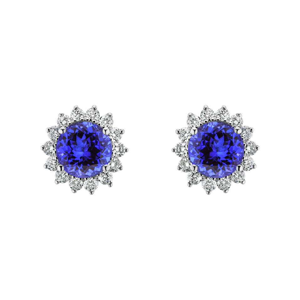 Náušnice s tanzanitem a diamanty Stellar Hope