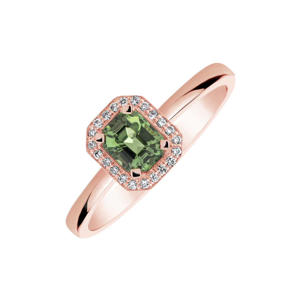 Prsten s safírem a diamanty Elegant Joy