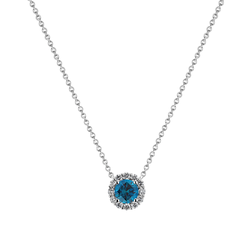 Náhrdelník s bílými a modrými diamanty Dream Sparkle