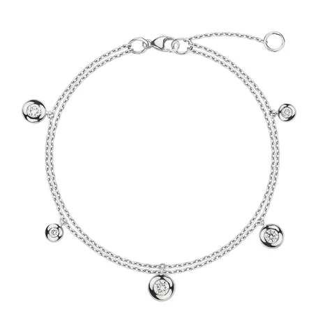Náramek 14kt bílé zlato s diamantem Drops of Sparkle